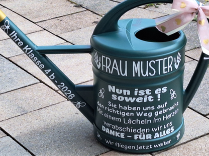 Abschiedsgeschenk Gießkanne personalisiert , Geschenk Schulwechsel, zum Abschied aus Kita, Schule für Erzieherinnen ,Lehrer und Pädagogen