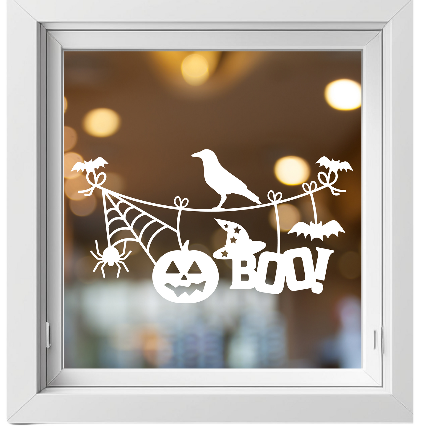 Halloween Dekoration Fensterbild Aufkleber Boo Sticker