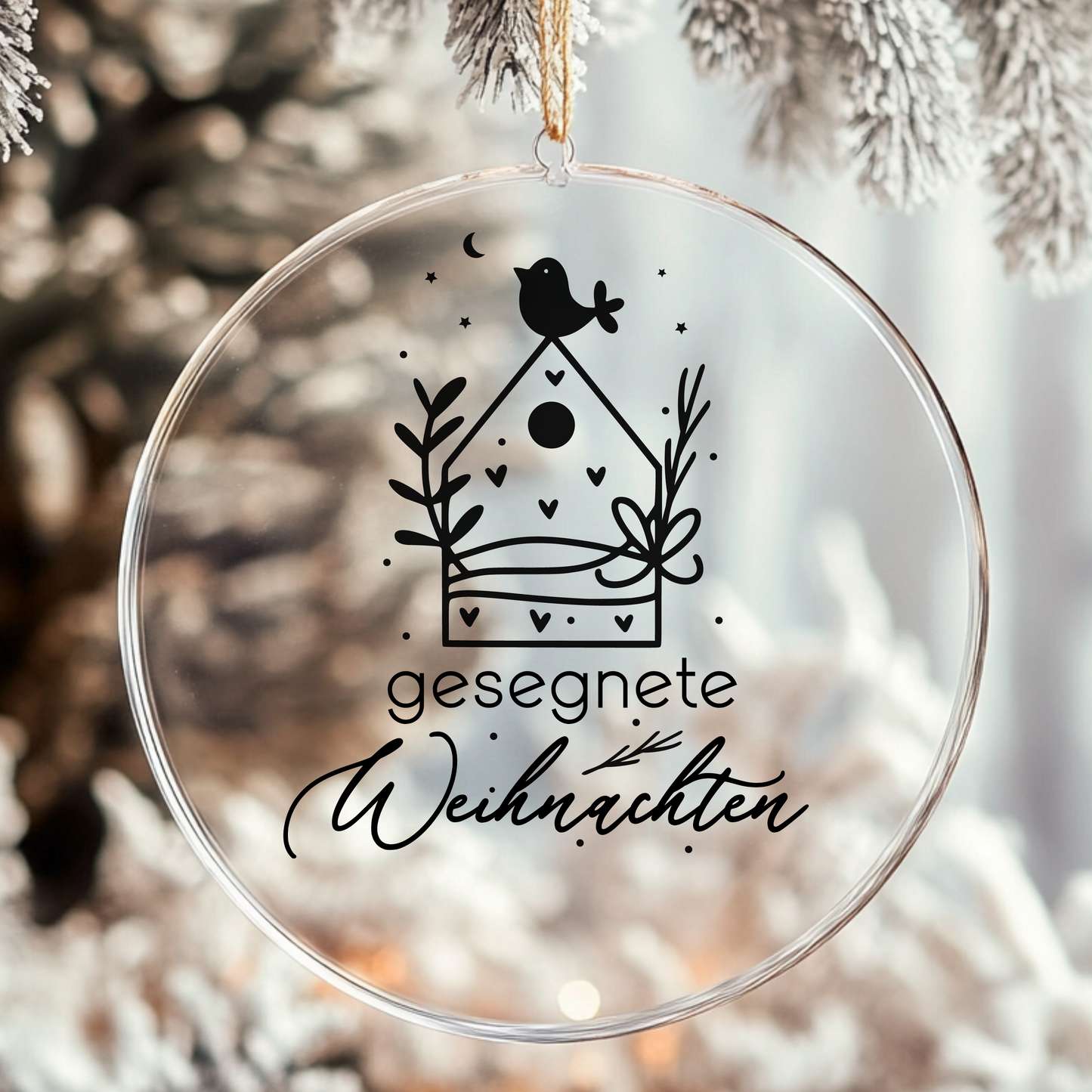 Fensteraufkleber gesegnete Weihnachten Fensterbild Aufkleber Fenstersticker Weihnachtsfensterbild Kranz im Stil Minimalistisch Skandinavisch