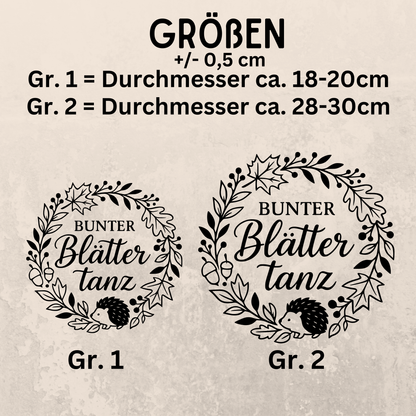 Fensterbild Bunter Blättertanz im Herbst , Herbstlicher Aufkleber