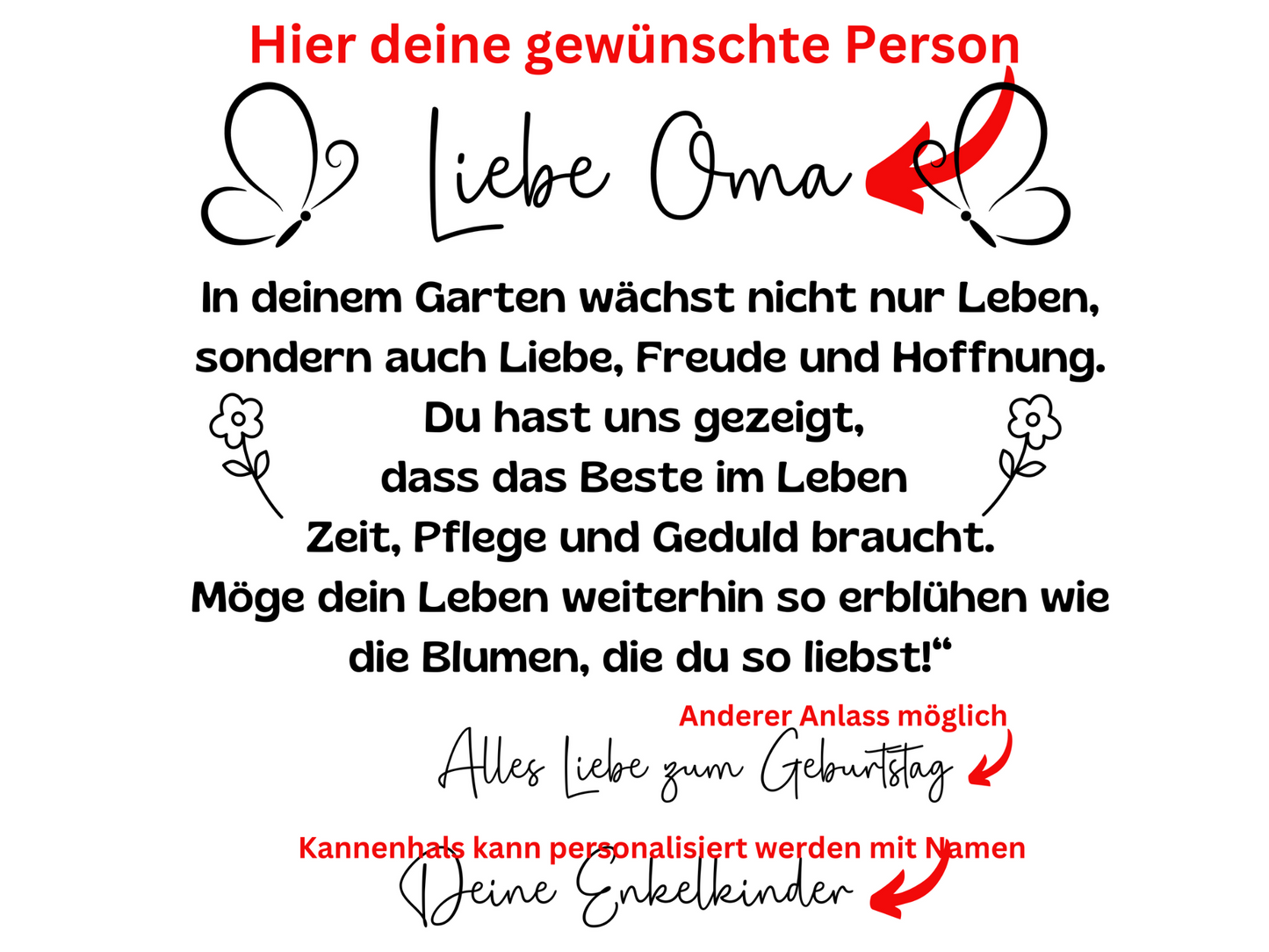 Großeltern Geschenkidee Gießkanne für Oma oder Opa