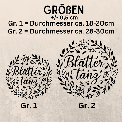 Fensterbild Herbstkranz Aufkleber Blättertanz