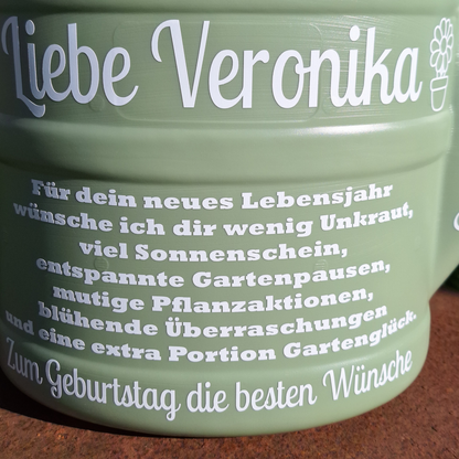 Personalisierte Gießkanne 10L mit Spruch als Geburtstagsgeschenk