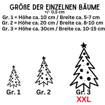 11 Bäume Weihnachtsfensterdeko in 3 Größen 2 Farben auch XXL minimalistische Weihnachtsbäume , Skandi Tannen zum aufkleben