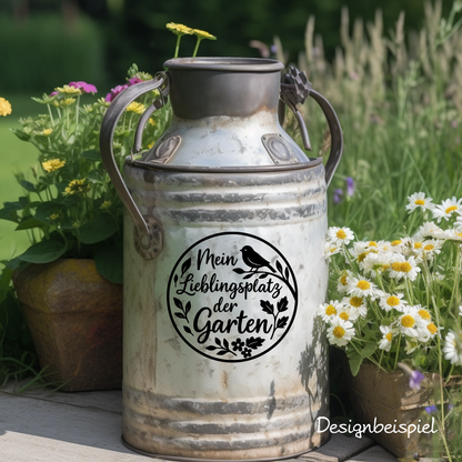 Fensterbild „Lieblingsplatz Garten“ – Vinyl Aufkleber