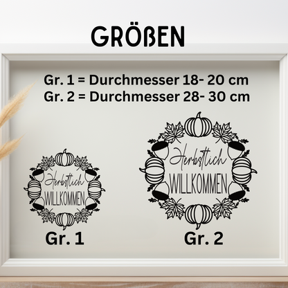 Herbst Fensterbild Herbstlich Willkommen Vinylsticker Aufkleber