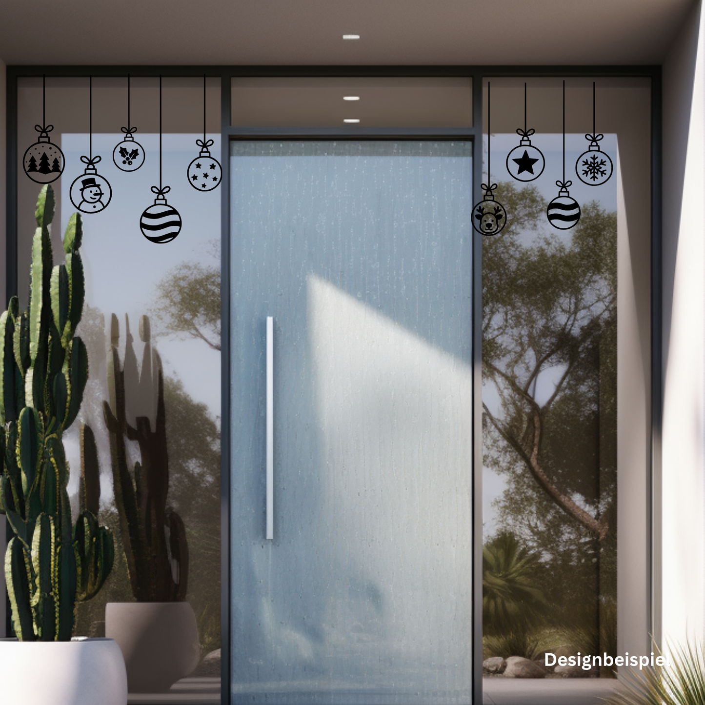 Weihnachtskugeln 9er Set Aufkleber , Weihnachtliche Fensterdekoration, Deko Sticker , Advent , Schaufenster ,  Türen ,  XXL Deko, 2 Farben