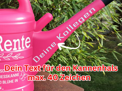Gießkanne Pink Rente Abschiedsgeschenk Rentnerin ,Geschenk zum Renteneintritt von den Kollegen zum Ruhestand