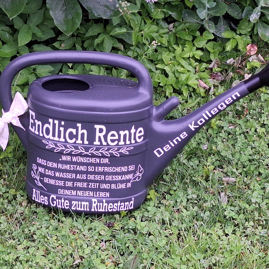 Gießkanne Rente Abschiedsgeschenk Rentner ,Geschenk zum Renteneintritt ,von den Kollegen zum Eintritt in Ruhestand Abschied, Gartenliebhaber