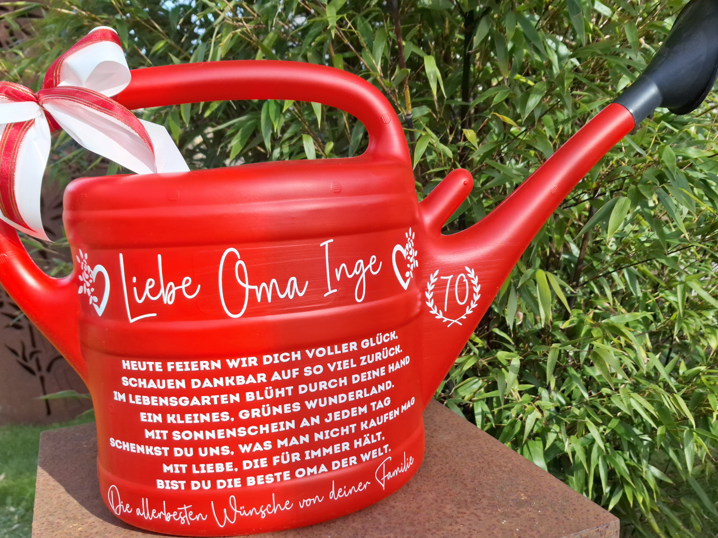 Geschenkgießkanne Beste Oma der Welt Personalisierte Gießkanne Großmutter 10L mit Spruch als Geburtstagsgeschenk