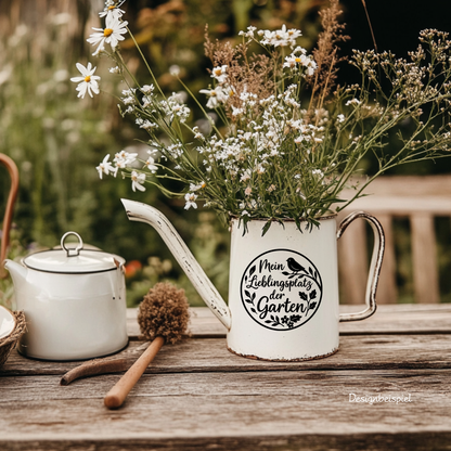 Fensterbild „Lieblingsplatz Garten“ – Vinyl Aufkleber