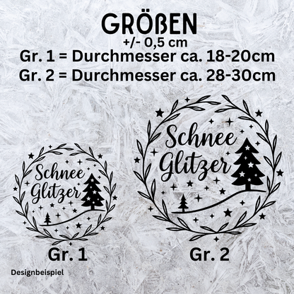 Fensterbild Winterdekoration Sticker Schneeglitzer