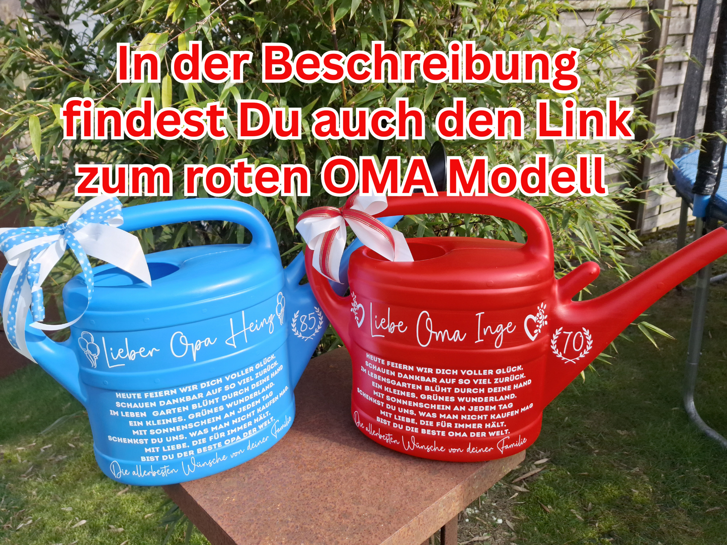 Geschenkgießkanne Bester Opa der Welt Personalisierte Gießkanne Großvater 10L mit Spruch als Geburtstagsgeschenk