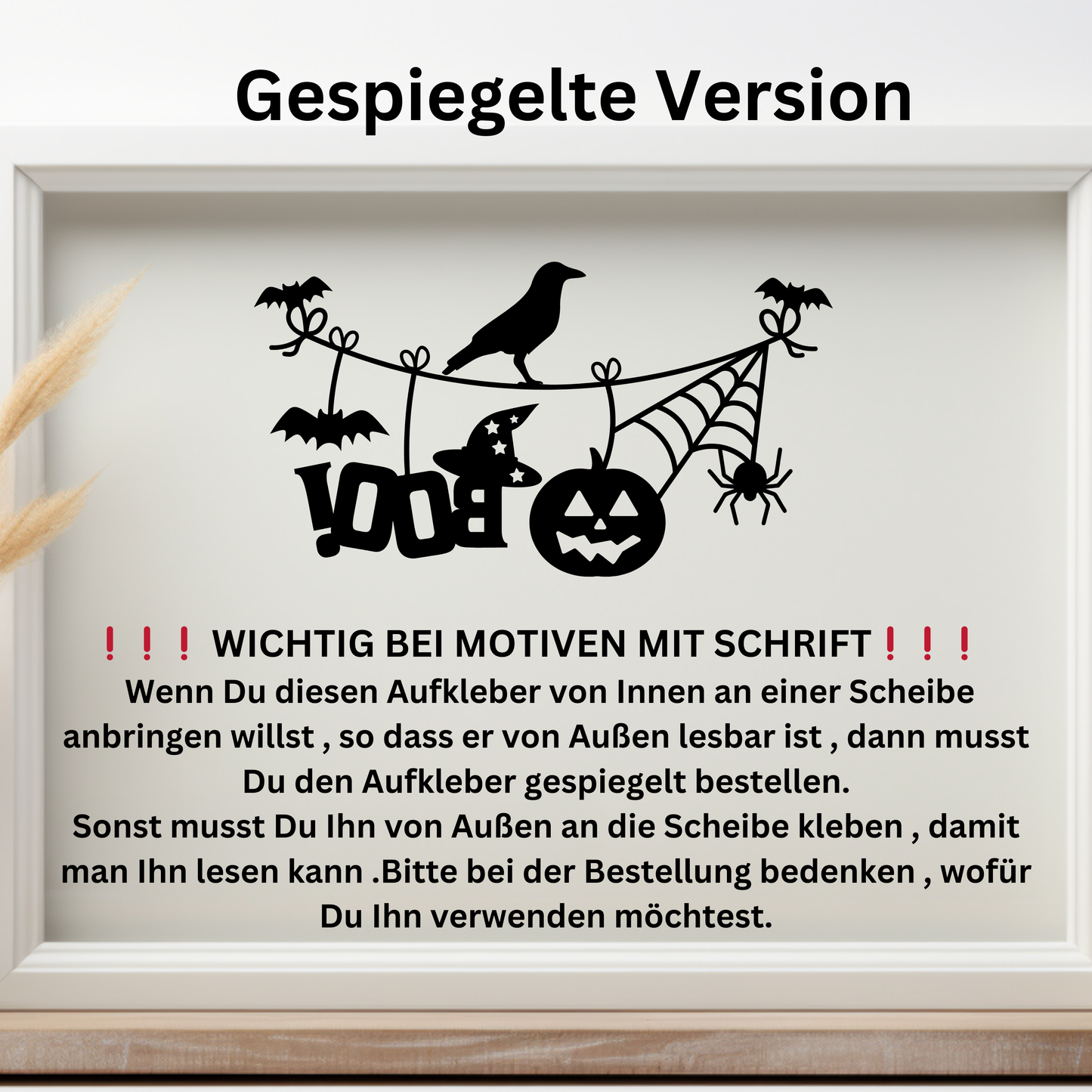 Halloween Dekoration Fensterbild Aufkleber Boo Sticker