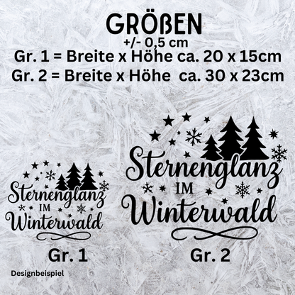Fensterbild Sternenglanz im Winterwald | Deko für Weihnachten und Advent Aufkleber| Exklusiv Design