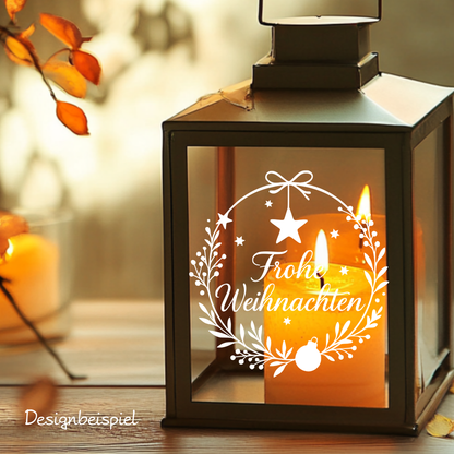 Fensterbild Frohe Weihnachten Kranz mit Kugel | Aufkleber| Exklusiv Design