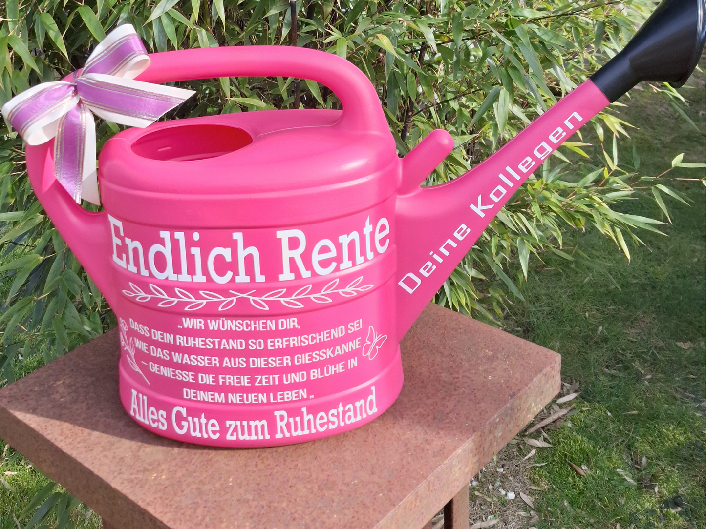 Gießkanne Pink Rente Abschiedsgeschenk Rentnerin ,Geschenk zum Renteneintritt von den Kollegen zum Ruhestand