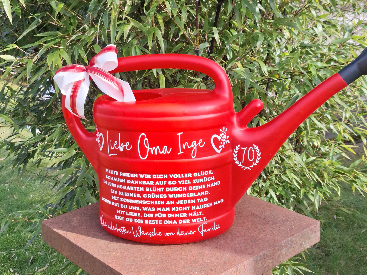 Geschenkgießkanne Beste Oma der Welt Personalisierte Gießkanne Großmutter 10L mit Spruch als Geburtstagsgeschenk