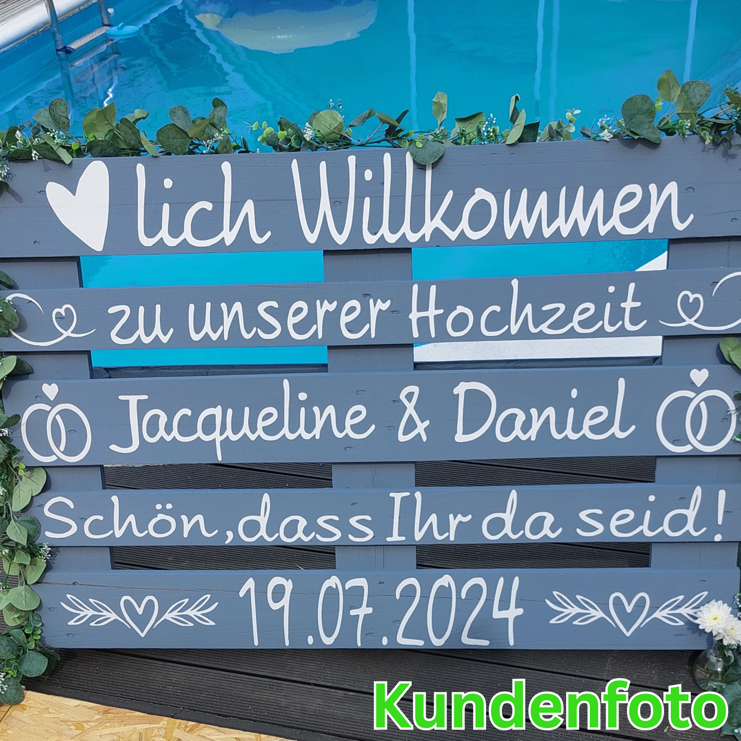 Palettenaufkleber für Willkommensschild Hochzeit Palette, Dekoration Hochzeitsparty