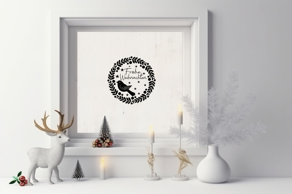 Frohe Weihnachten Vogel Fensteraufkleber Weihnachten Weihnachtsdeko Fensterbild Aufkleber Vinyl Sticker Dekoration Glas ,Laternen, Fenster