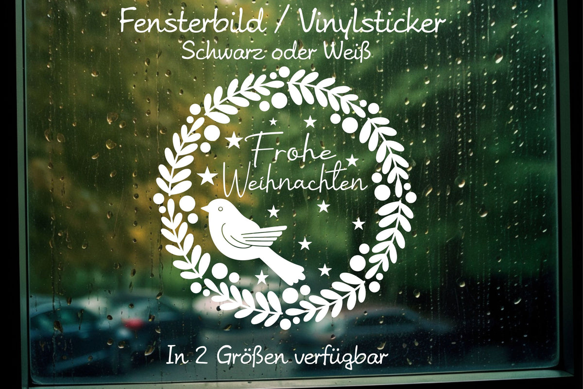 Frohe Weihnachten Vogel Fensteraufkleber Weihnachten Weihnachtsdeko Fensterbild Aufkleber Vinyl Sticker Dekoration Glas ,Laternen, Fenster