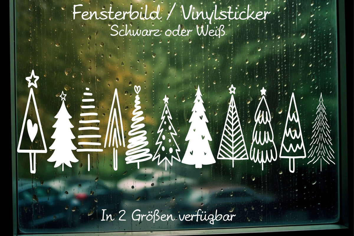Bäume Weihnachten Fensteraufkleber 11x Weihnachtsbäume Weihnachtsdeko Fensterbild Aufkleber Sticker Tannenbäume Set Glas ,Spiegel, Fenster