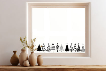 Bäume Weihnachten Fensteraufkleber 11x Weihnachtsbäume Weihnachtsdeko Fensterbild Aufkleber Sticker Tannenbäume Set Glas ,Spiegel, Fenster