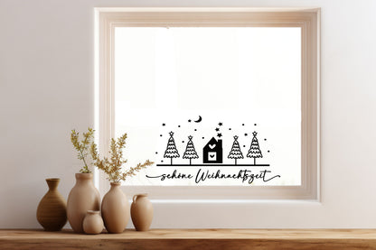 schöne Weihnachtszeit Weihnachten Fensteraufkleber Weihnachten Weihnachtsdeko Fensterbild Aufkleber Sticker Deko für Glas , Spiegel, Fenster