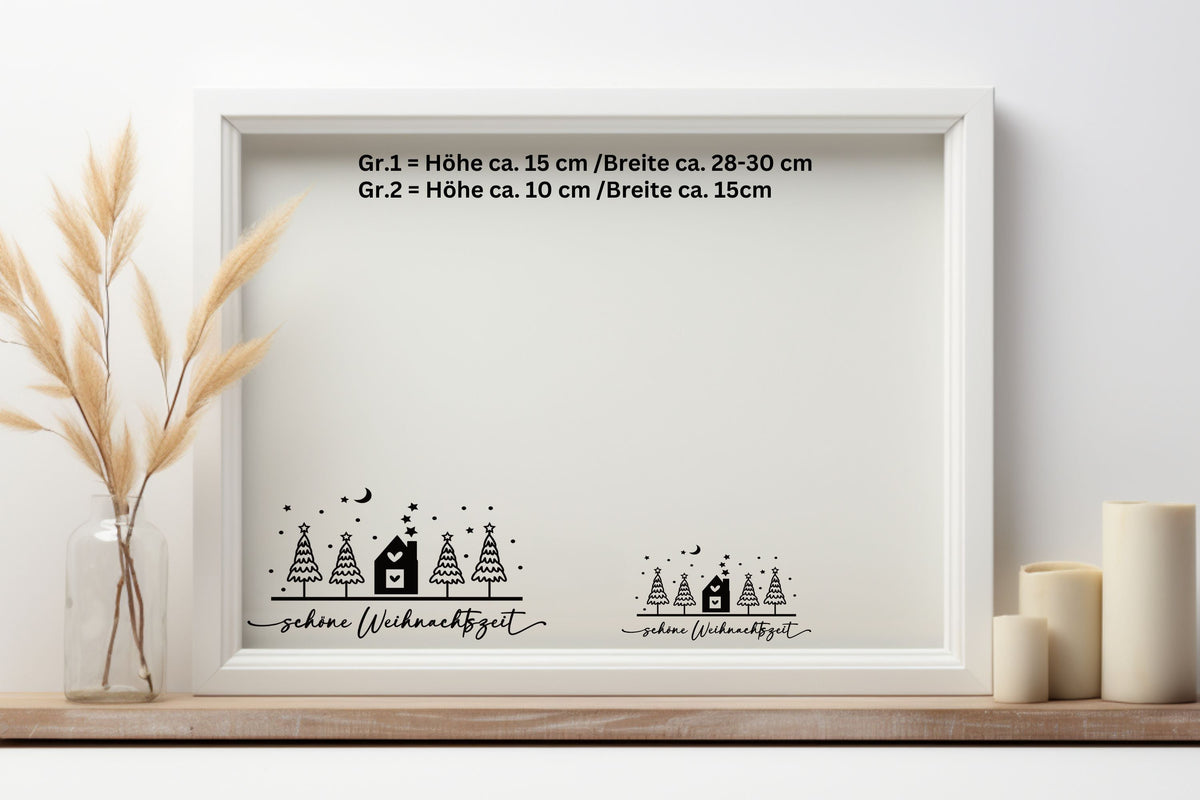 schöne Weihnachtszeit Weihnachten Fensteraufkleber Weihnachten Weihnachtsdeko Fensterbild Aufkleber Sticker Deko für Glas , Spiegel, Fenster