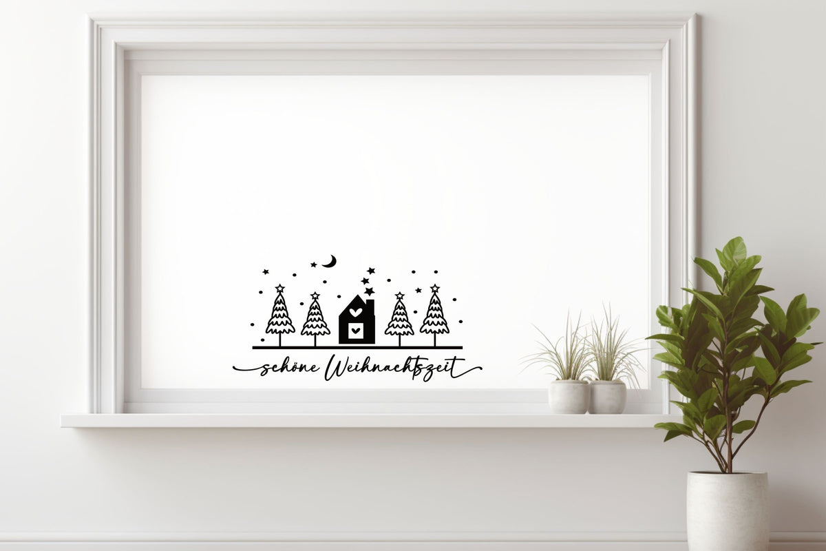 schöne Weihnachtszeit Weihnachten Fensteraufkleber Weihnachten Weihnachtsdeko Fensterbild Aufkleber Sticker Deko für Glas , Spiegel, Fenster