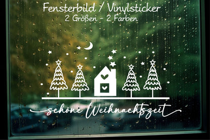 schöne Weihnachtszeit Weihnachten Fensteraufkleber Weihnachten Weihnachtsdeko Fensterbild Aufkleber Sticker Deko für Glas , Spiegel, Fenster