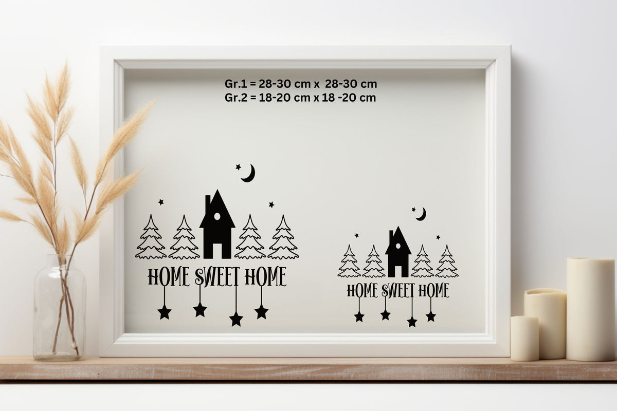 Home Sweet Home Weihnachtsfensterbild Fensteraufkleber Weihnachten Weihnachtsdeko Fensterbild Aufkleber Sticker für Glas , Spiegel, Fenster