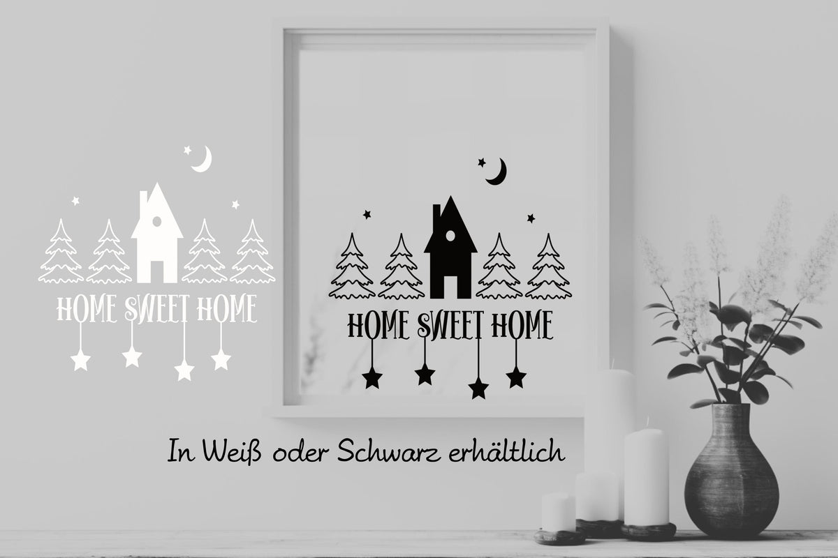 Home Sweet Home Weihnachtsfensterbild Fensteraufkleber Weihnachten Weihnachtsdeko Fensterbild Aufkleber Sticker für Glas , Spiegel, Fenster