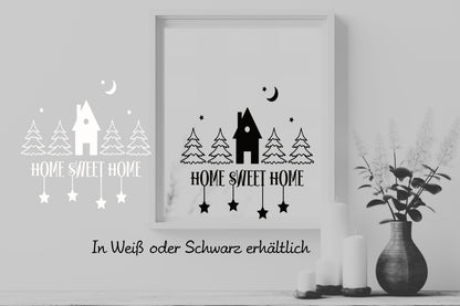 Home Sweet Home Weihnachtsfensterbild Fensteraufkleber Weihnachten Weihnachtsdeko Fensterbild Aufkleber Sticker für Glas , Spiegel, Fenster