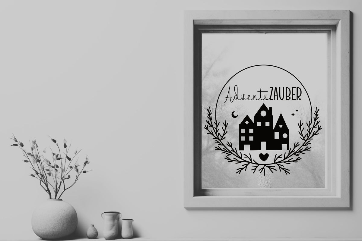 Adventszauber Weihnachten Weihnachtsfenster Fensterbild Aufkleber Fenstersticker Weihnachtsfensterbild Stil Minimalistisch Skandinavisch