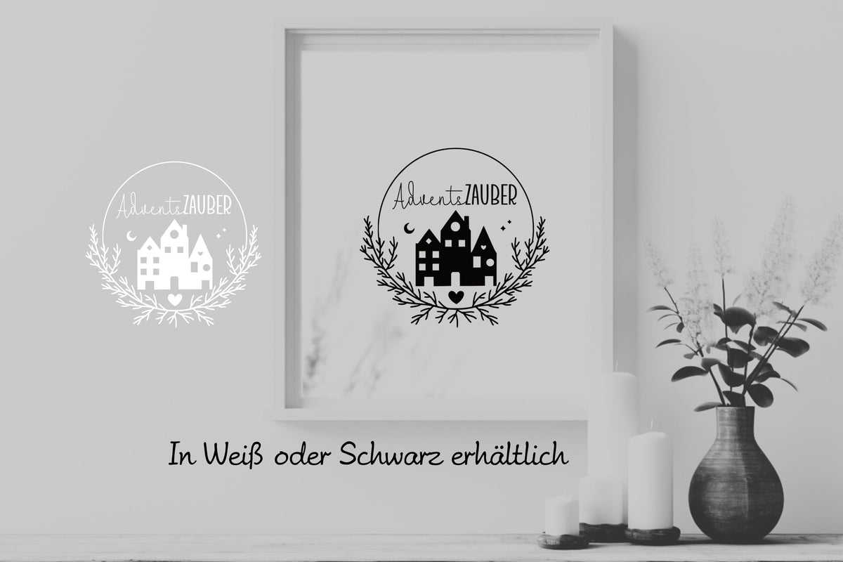 Adventszauber Weihnachten Weihnachtsfenster Fensterbild Aufkleber Fenstersticker Weihnachtsfensterbild Stil Minimalistisch Skandinavisch
