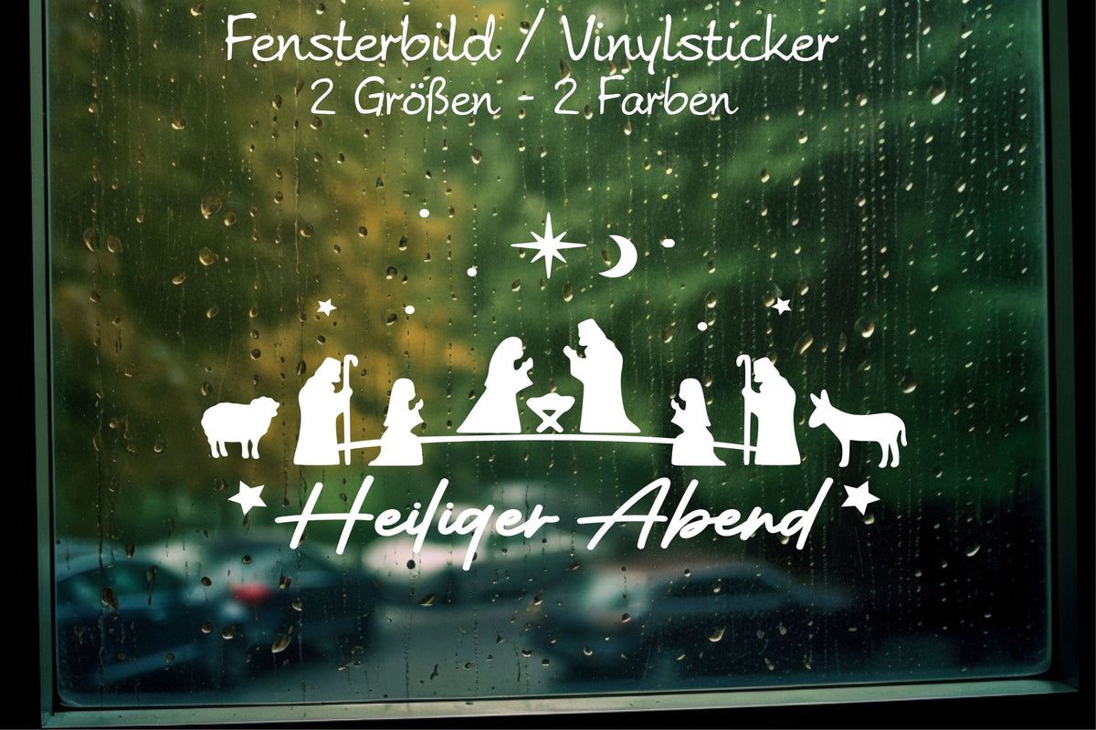 Heiliger Abend Fensteraufkleber Krippe Christkind Jesuskind Fensterbild Aufkleber Fenstersticker Weihnachtsfensterbild Krippenspiel Sticker
