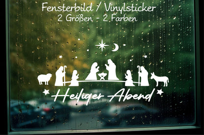 Heiliger Abend Fensteraufkleber Krippe Christkind Jesuskind Fensterbild Aufkleber Fenstersticker Weihnachtsfensterbild Krippenspiel Sticker