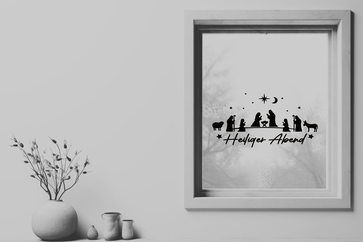 Heiliger Abend Fensteraufkleber Krippe Christkind Jesuskind Fensterbild Aufkleber Fenstersticker Weihnachtsfensterbild Krippenspiel Sticker