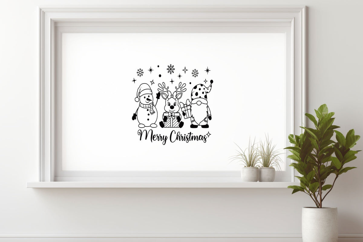 merry christmas Weihnachtsfensterbild Schneemann Fensteraufkleber Weihnachtsdeko Fensterbild Aufkleber Sticker Kinderfenster Glas , Spiegel