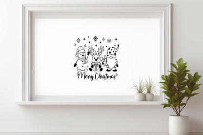 merry christmas Weihnachtsfensterbild Schneemann Fensteraufkleber Weihnachtsdeko Fensterbild Aufkleber Sticker Kinderfenster Glas , Spiegel