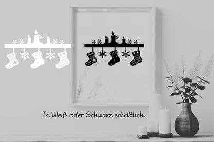 Aufkleber Fensteraufkleber Sticker Nikolausstiefel Winter Dekoration Vinyl Adventszeit Fensterbild Weihnachtsdekoration Nikolaus Kaminsims
