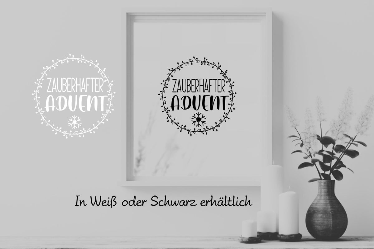 zauberhafter Advent Weihnachten Weihnachtsfenster Fensterbild Aufkleber Fenstersticker Weihnachtsfensterbild Minimalistisch Adventsfenster