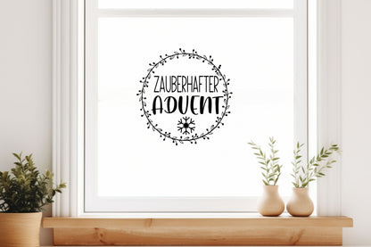 zauberhafter Advent Weihnachten Weihnachtsfenster Fensterbild Aufkleber Fenstersticker Weihnachtsfensterbild Minimalistisch Adventsfenster