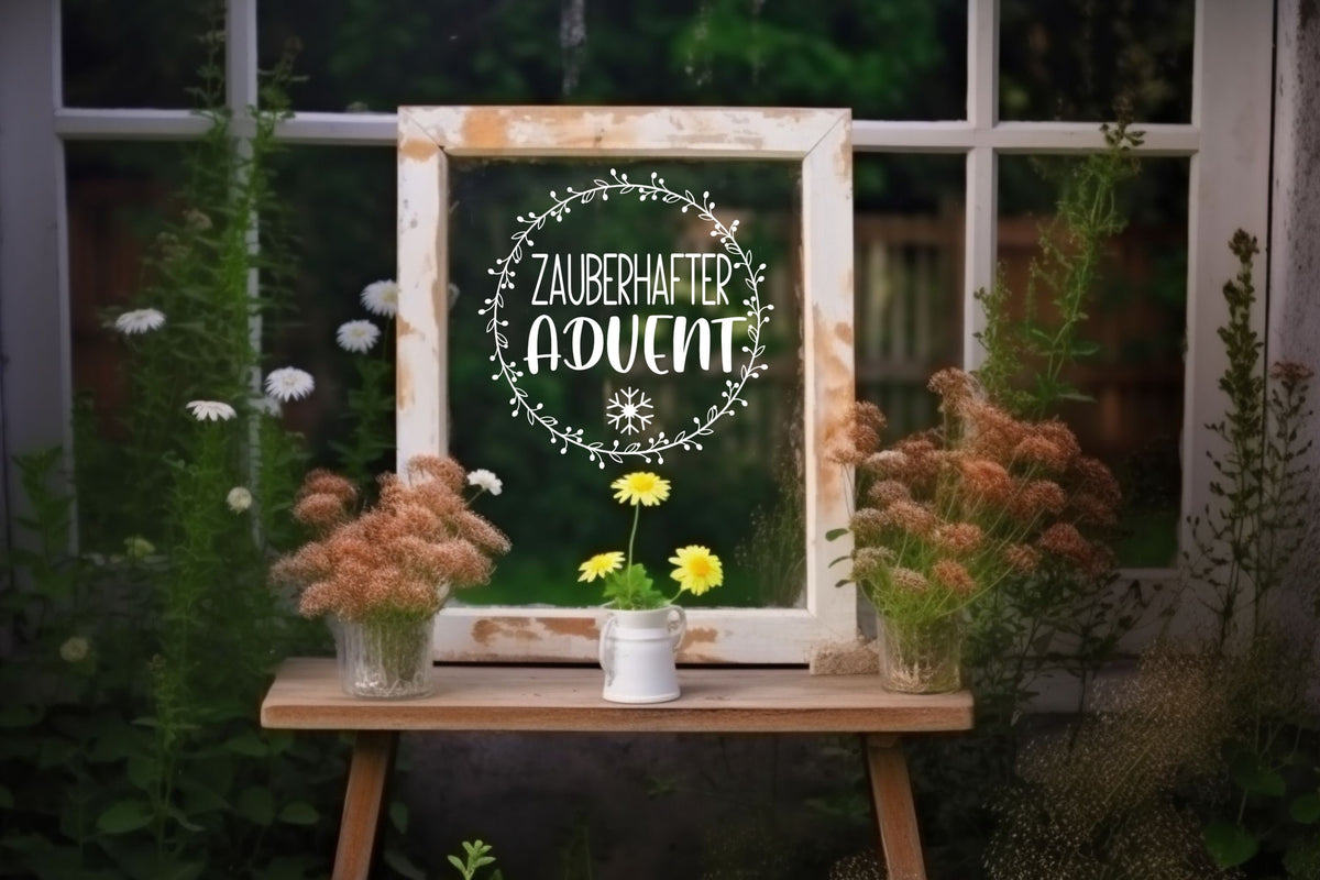 zauberhafter Advent Weihnachten Weihnachtsfenster Fensterbild Aufkleber Fenstersticker Weihnachtsfensterbild Minimalistisch Adventsfenster