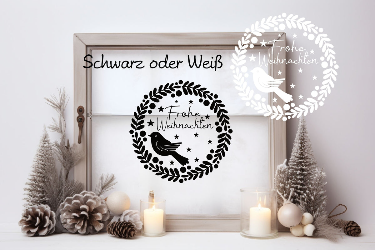 Frohe Weihnachten Vogel Fensteraufkleber Weihnachten Weihnachtsdeko Fensterbild Aufkleber Vinyl Sticker Dekoration Glas ,Laternen, Fenster