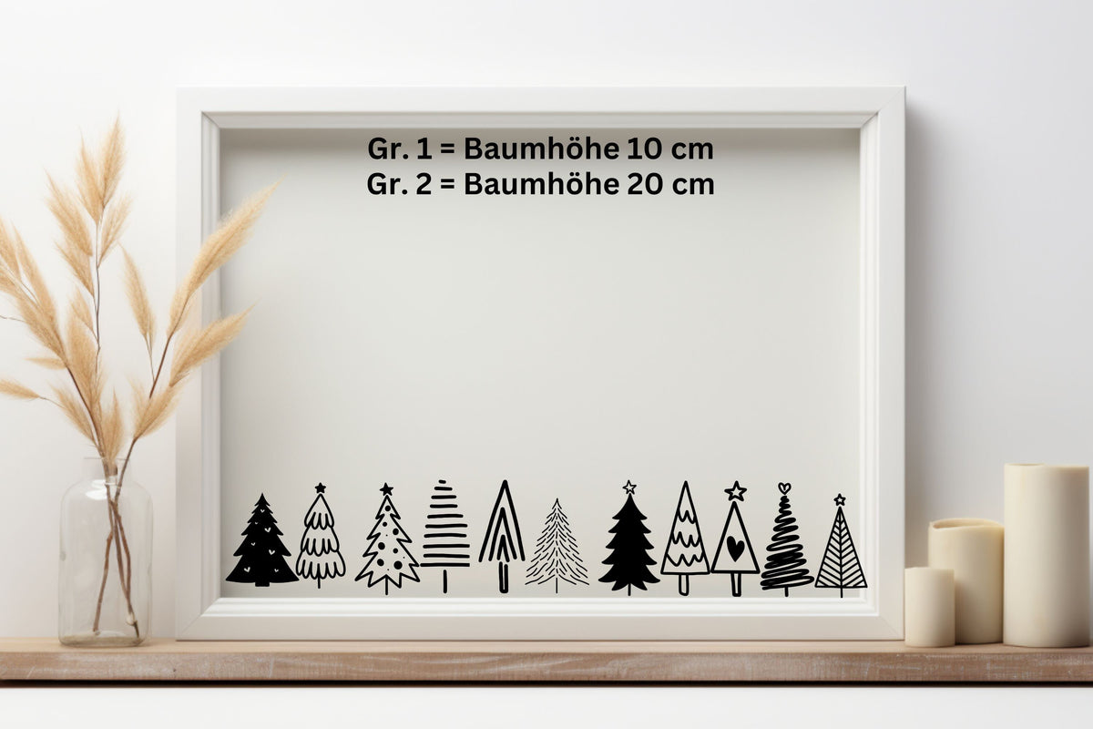 Bäume Weihnachten Fensteraufkleber 11x Weihnachtsbäume Weihnachtsdeko Fensterbild Aufkleber Sticker Tannenbäume Set Glas ,Spiegel, Fenster