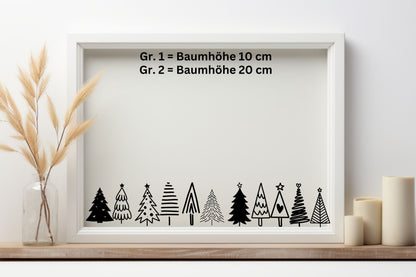 Bäume Weihnachten Fensteraufkleber 11x Weihnachtsbäume Weihnachtsdeko Fensterbild Aufkleber Sticker Tannenbäume Set Glas ,Spiegel, Fenster