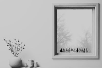 Bäume Weihnachten Fensteraufkleber 11x Weihnachtsbäume Weihnachtsdeko Fensterbild Aufkleber Sticker Tannenbäume Set Glas ,Spiegel, Fenster