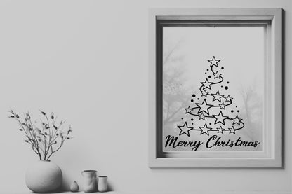 Weihnachten Tannenbaum Weihnachtsdeko Deko Fensterbild Aufkleber Glas Spiegelaufkleber Sticker Dekoration merry christmas Fensteraufkleber